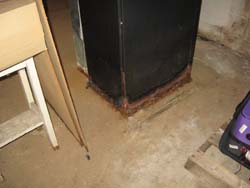 rusted back of same furnace