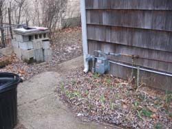 home safety hazard
								water pooling on

								sidewalk